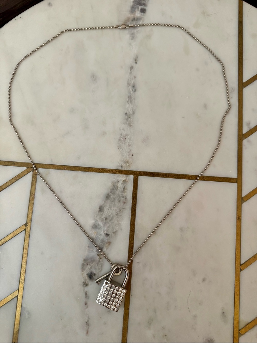 Silver Padlock Pendant Necklace